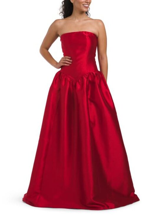 MANIJU Dresses & Skirts - MANIJU Dropped Waist Strapless Mikado Gown